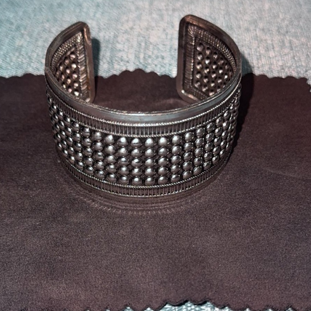 Silver Studded Cuff Bracelet